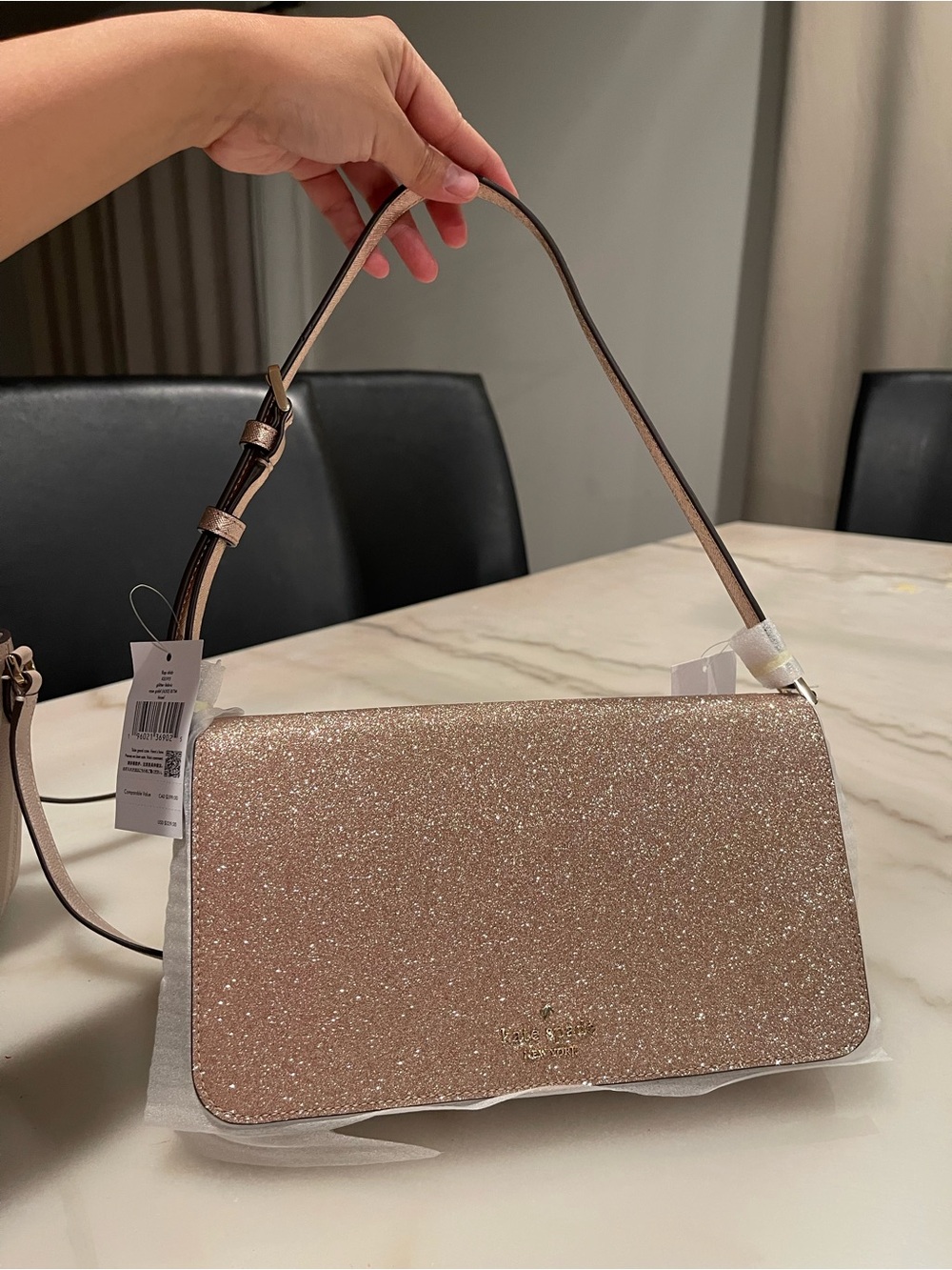 kate spade Rose Gold Glitter Shoulder Bag